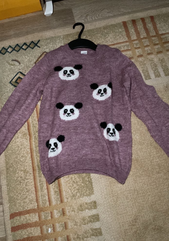 Nakışlı Mor çocuk Triko Kazak - Görsel 4