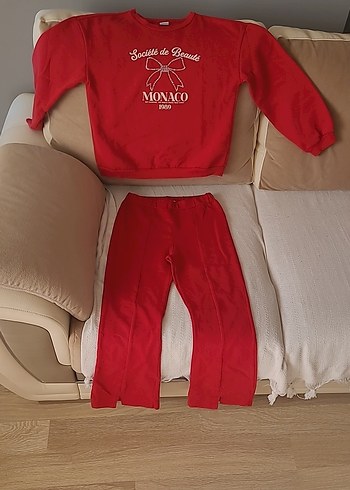 Kırmızı Baskılı Kadın Eşofman Takımı - Görsel 2