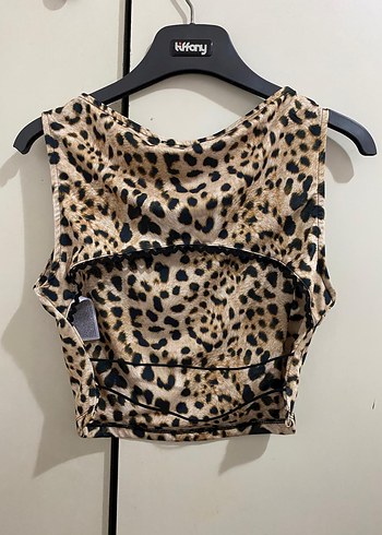Koton Leopar Desenli Kısa Crop Top - Görsel 2