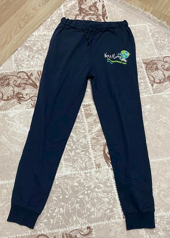 Kadın Lacivert Baskılı Rahat Eşofman Altı - Görsel 3