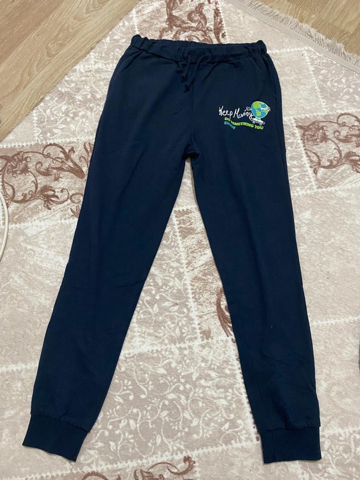 Kadın Lacivert Baskılı Rahat Eşofman Altı - Görsel 3