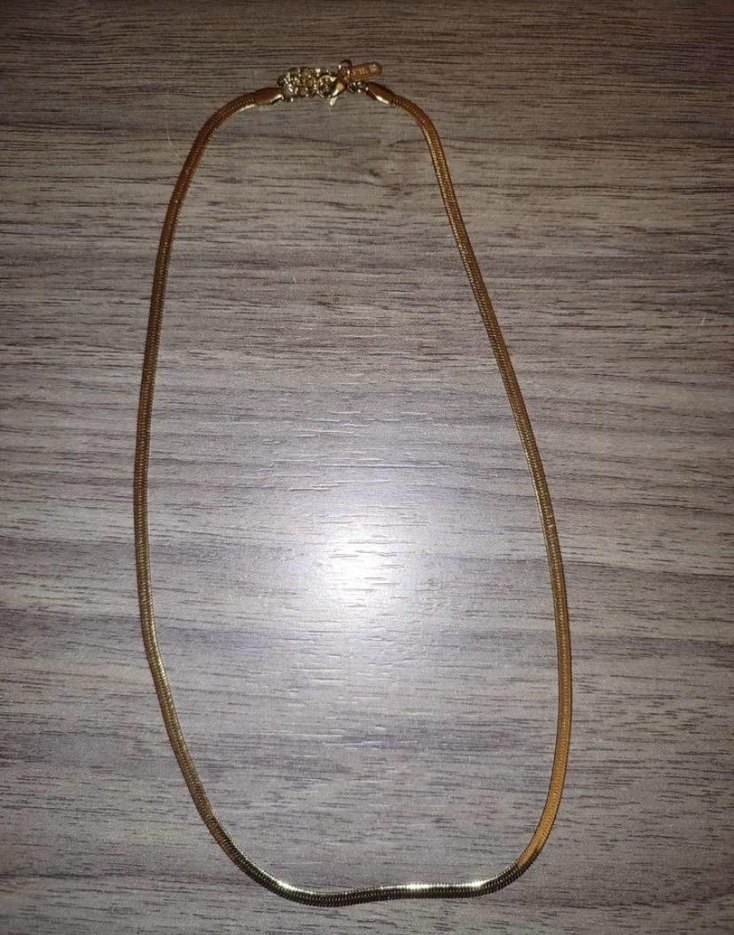 Altın Renkli Midi Yılan Desenli Zincir Kolye çelik - Görsel 2