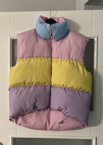 Pastel Renkli Düğmeli Kadın Yelek