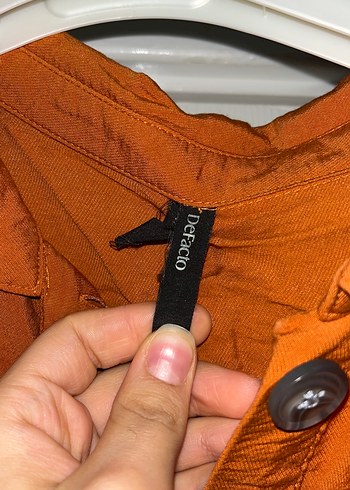 xl Beden Düğmeli Uzun Kahverengi Keten Tunik