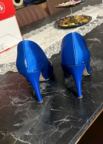 39 Beden Mavi Tokalı Stiletto Kadın Ayakkabı