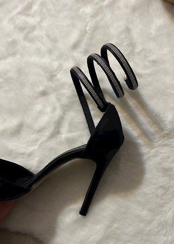 40 Beden siyah Renk Siyah Parlak Yılan Desenli Seksi Stiletto