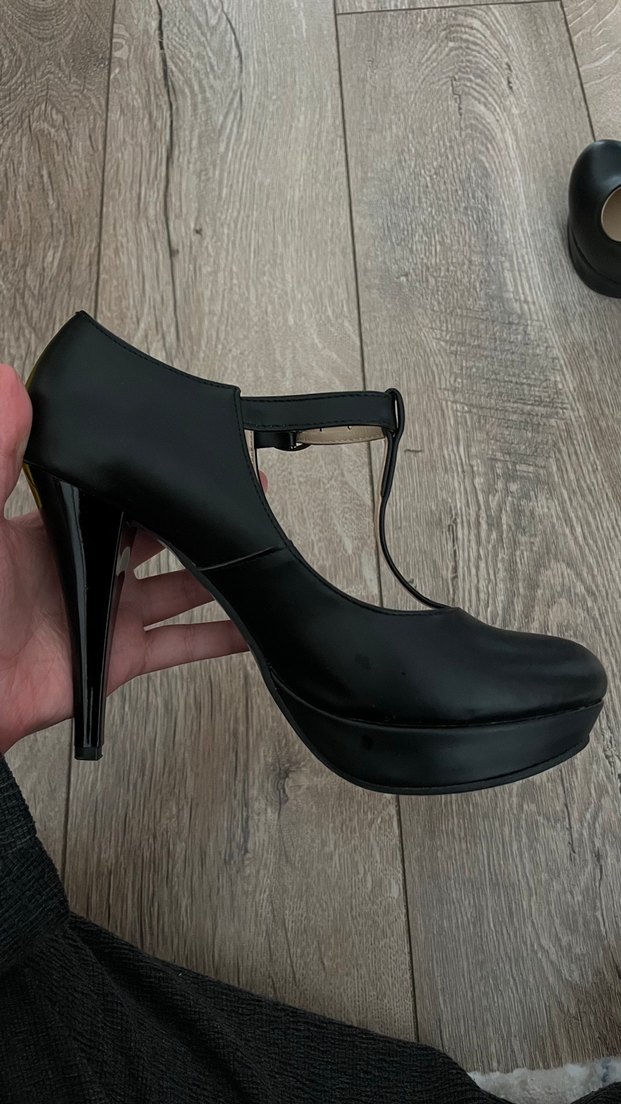 Siyah Platform Topuklu Kadın Ayakkabı - Görsel 3