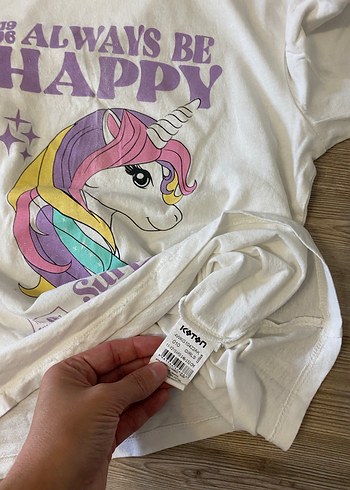Koton Unicorn Baskılı Kız Uzun Kollu Tişört KOTON