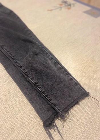 Diğer Tokalı Gri Denim Kadın Jean
