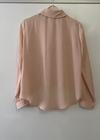 Bej Düğmeli Uzun Kollu Kadın Gömlek - Görsel 3