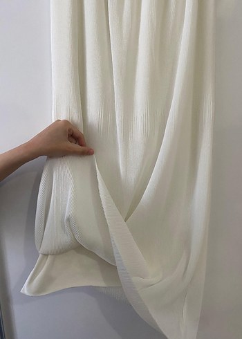 Beyaz Pileli Uzun Kadın Etek - Görsel 4