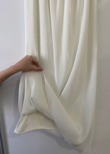 Beyaz Pileli Uzun Kadın Etek - Görsel 5