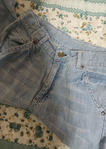 Mavi Rahat Kesim Midi Kadın Kot Kapri - Görsel 2