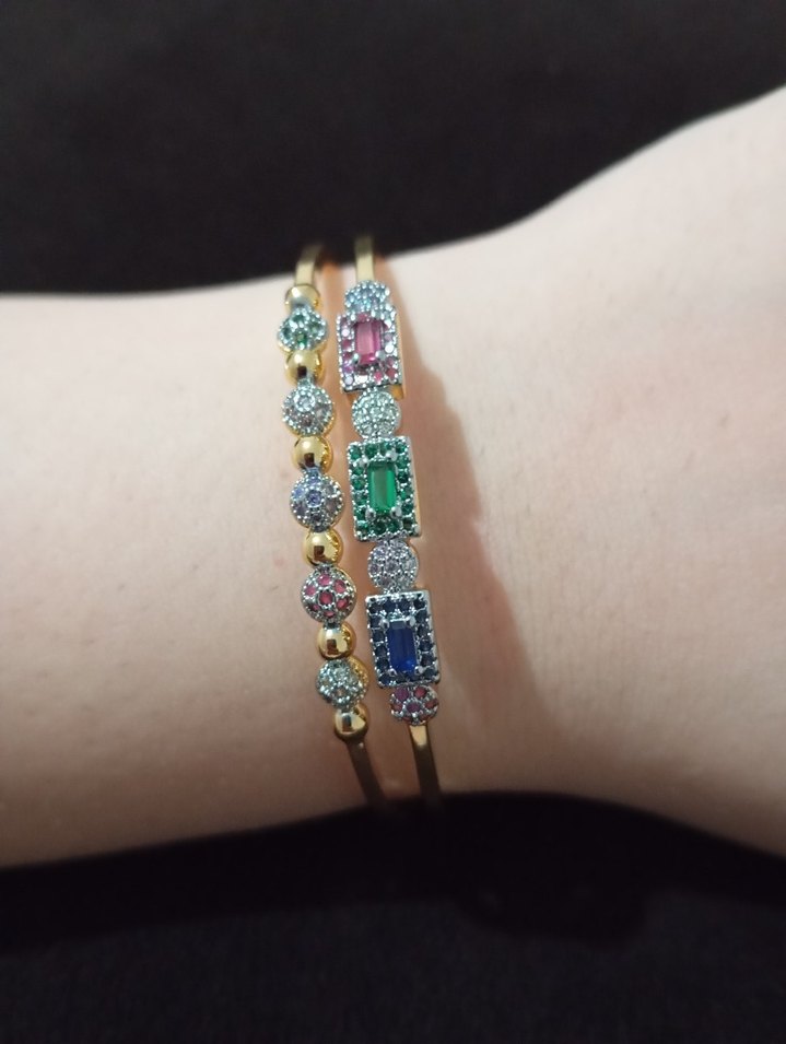 Renkli Taşlı Parlak Kadın Bileklik - Görsel 3