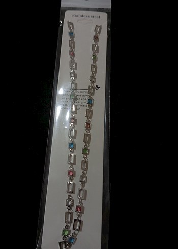 Renkli Taşlı Uzun Zincir Kolye - Görsel 3