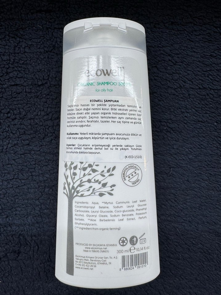 Ecowell Organik Yağlı Saçlar için Şampuan - Görsel 2