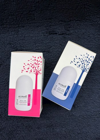 Ecowell Kadın ve erkek Roll-On Deodorant 2'li Set
