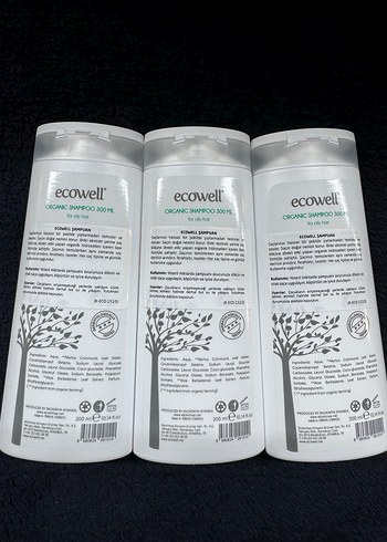 Ecowell Organik Yağlı Saçlar için Şampuan(3Adet) - Görsel 2