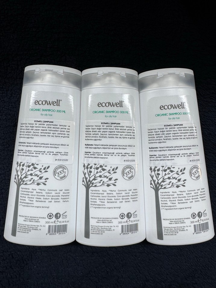Ecowell Organik Yağlı Saçlar için Şampuan(3Adet) - Görsel 2