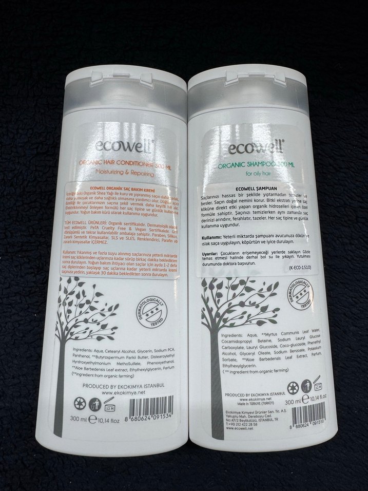 Ecowell Organik Yağlı Saçlar İçin Şampuan ve Saç Kremi - Görsel 2