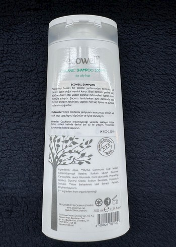 Ecowell Organik Yağlı Saçlar için Şampuan - Görsel 2