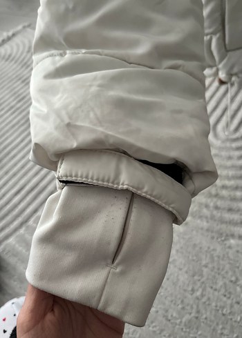 Beyaz Fermuarlı Kadın Kışlık Mont - Görsel 2