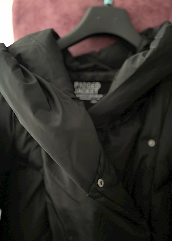 Düğmeli Siyah Kadın Midi Kış Montu - Görsel 2