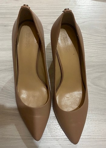 42 Beden camel Renk Bej Deri Stiletto Topuklu Kadın Ayakkabı