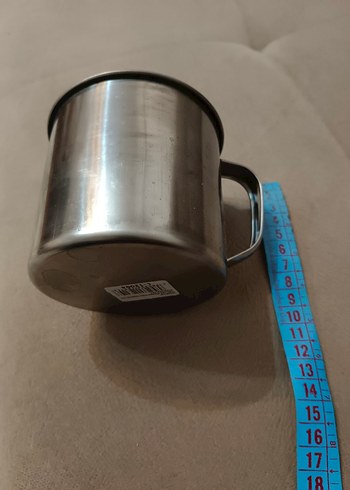 Gri Metal Kulplu Çelik Kupa - Görsel 3