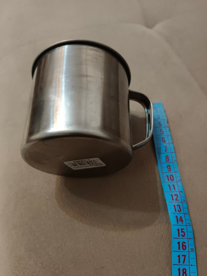 Gri Metal Kulplu Çelik Kupa - Görsel 3