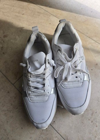 Tommy Beyaz Gri Yılan Desenli Platform Kadın Spor Ayakkabı 37 - Görsel 3