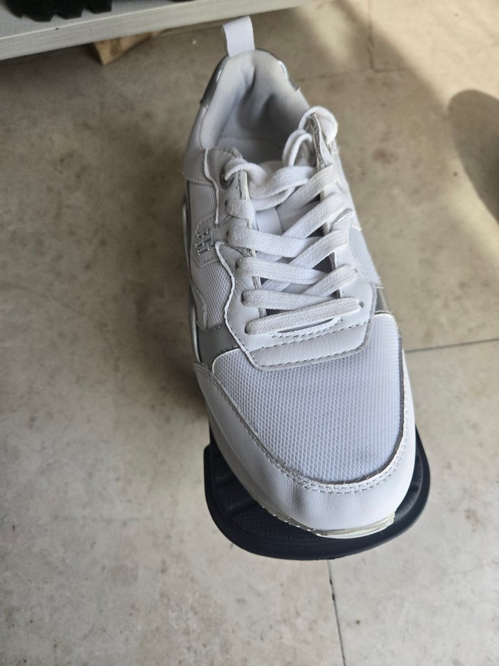 Tommy Beyaz Gri Yılan Desenli Platform Kadın Spor Ayakkabı 37 - Görsel 2