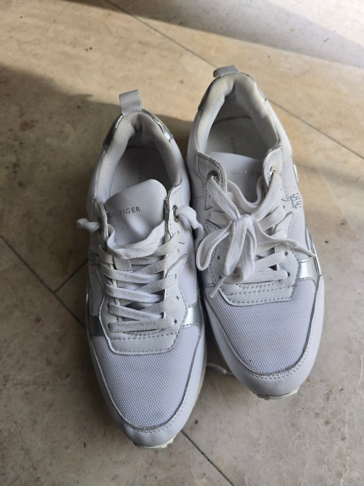 Tommy Beyaz Gri Yılan Desenli Platform Kadın Spor Ayakkabı 37 - Görsel 3