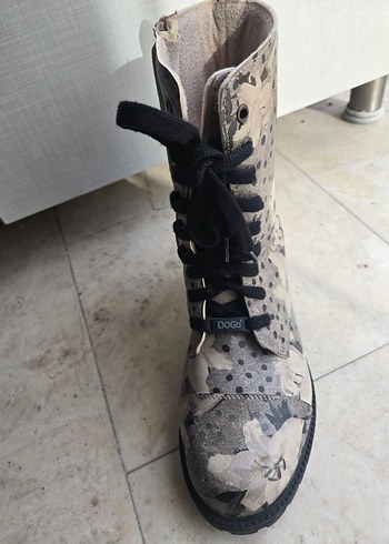 Dogo Gri Kamuflaj Desenli Kadın Deri Bot 37 - Görsel 8