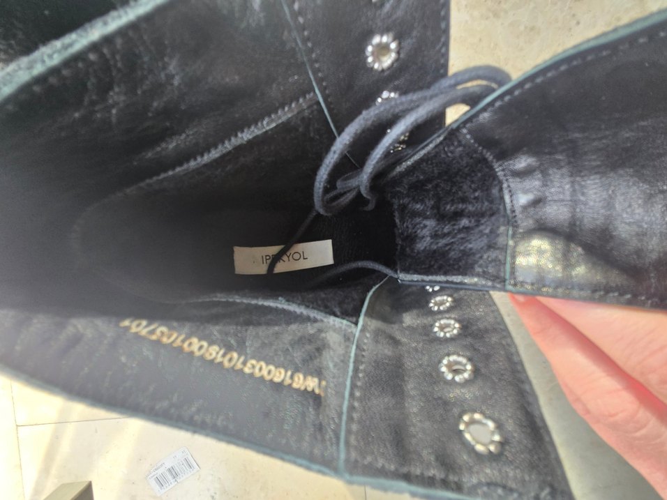 İpekyol Siyah Süet Goth Stiletto Topuklu Bot - Görsel 5