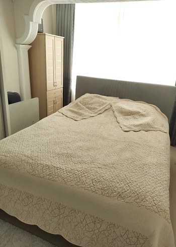 Bej Geometrik Desenli Yatak Örtüsü - Görsel 2