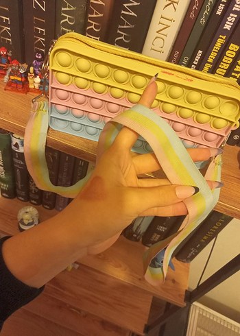 Renkli Popitli Cocuk Clutch Çanta - Görsel 4