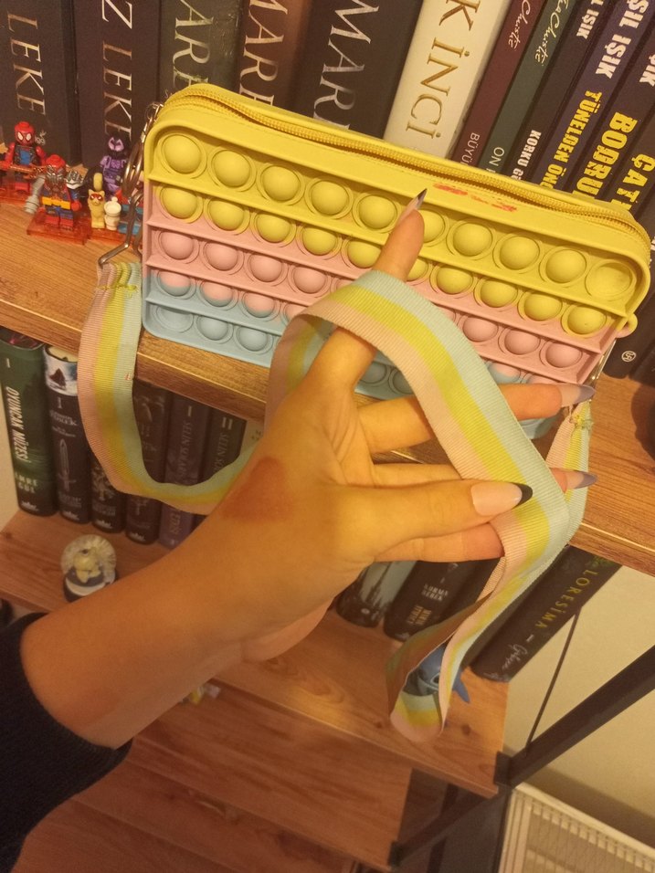 Renkli Popitli Cocuk Clutch Çanta - Görsel 4