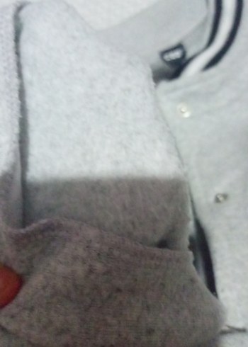 Gri Kadın Düğmeli Pamuklu Hırka - Görsel 2