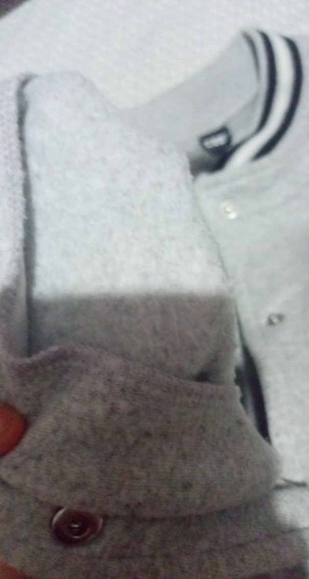 Gri Kadın Düğmeli Pamuklu Hırka - Görsel 2