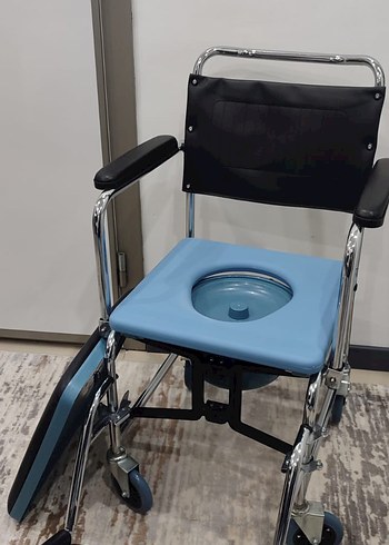 Mavi ve Gri Tekerlekli Hasta ve banyo sandalyesi - Görsel 2