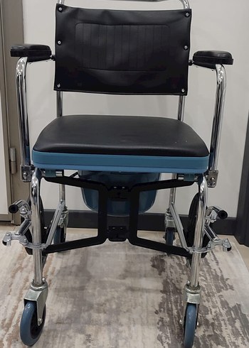 Mavi ve Gri Tekerlekli Hasta ve banyo sandalyesi - Görsel 5