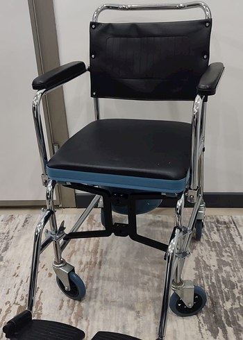 Mavi ve Gri Tekerlekli Hasta ve banyo sandalyesi - Görsel 4
