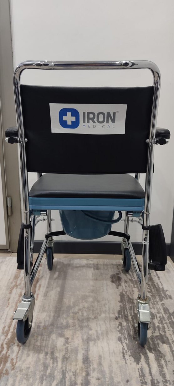 Mavi ve Gri Tekerlekli Hasta ve banyo sandalyesi - Görsel 3