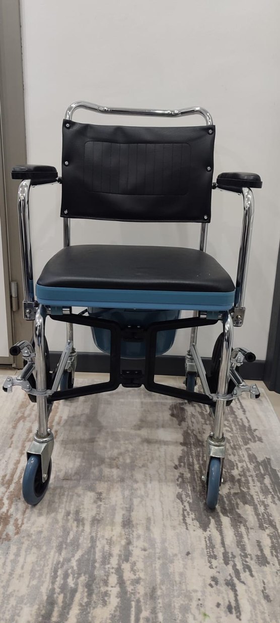 Mavi ve Gri Tekerlekli Hasta ve banyo sandalyesi - Görsel 5