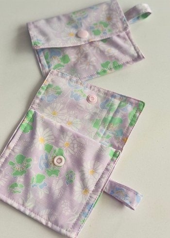 Mor Pastel Desenli Elastik Kadın Cüzdan 2 adet - Görsel 2