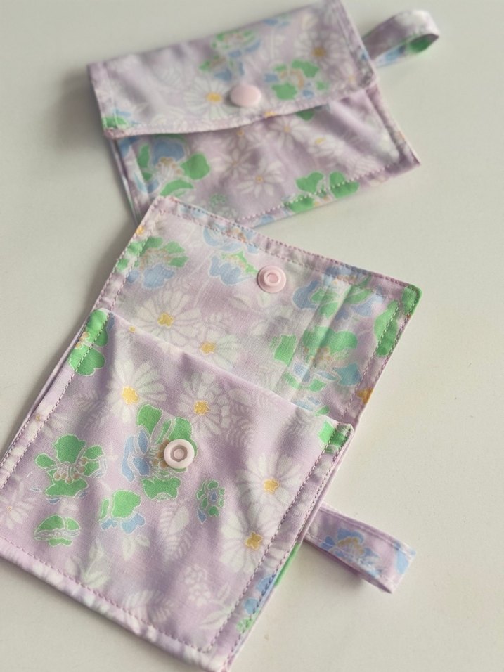 Mor Pastel Desenli Elastik Kadın Cüzdan 2 adet - Görsel 2