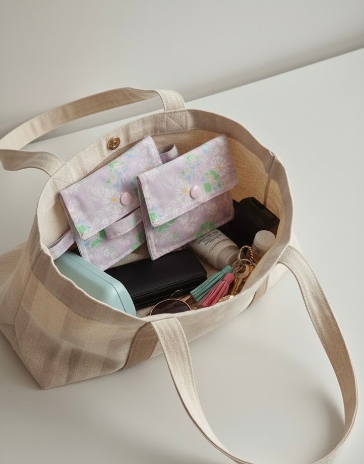 Mor Pastel Desenli Elastik Kadın Cüzdan 2 adet - Görsel 3