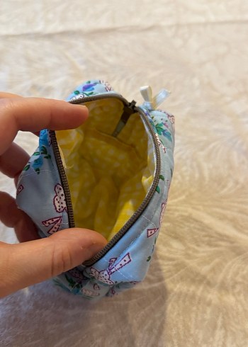 Mavi Baskılı Kadın Makyaj Çantası - Görsel 2