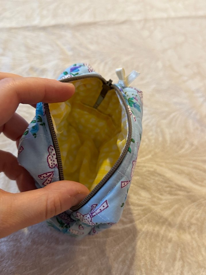 Mavi Baskılı Kadın Makyaj Çantası - Görsel 2